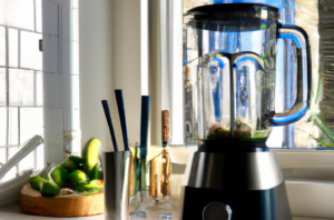 a blender in the kitchen